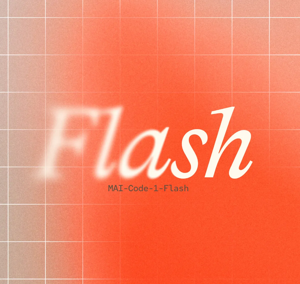 MAI-Code-1-Flash branding from Microsoft AI, showing the model name against a technical background