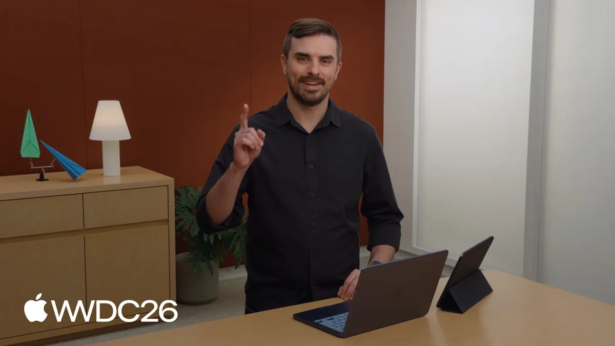 WWDC 2026 session thumbnail for 'What's New in Xcode 27' showing the IDE with coding agent features